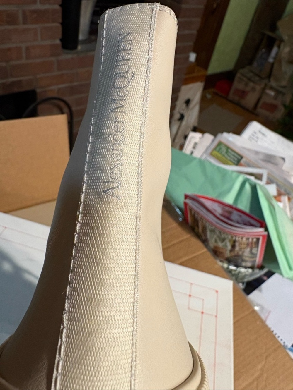 Alexander McQueen Cream High-Top Platform Boots Calfskin $1500 sold out in sz44 - Picture 6 of 7